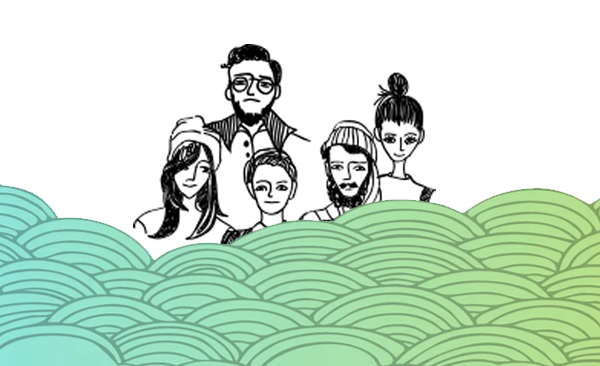 Doodle of community members